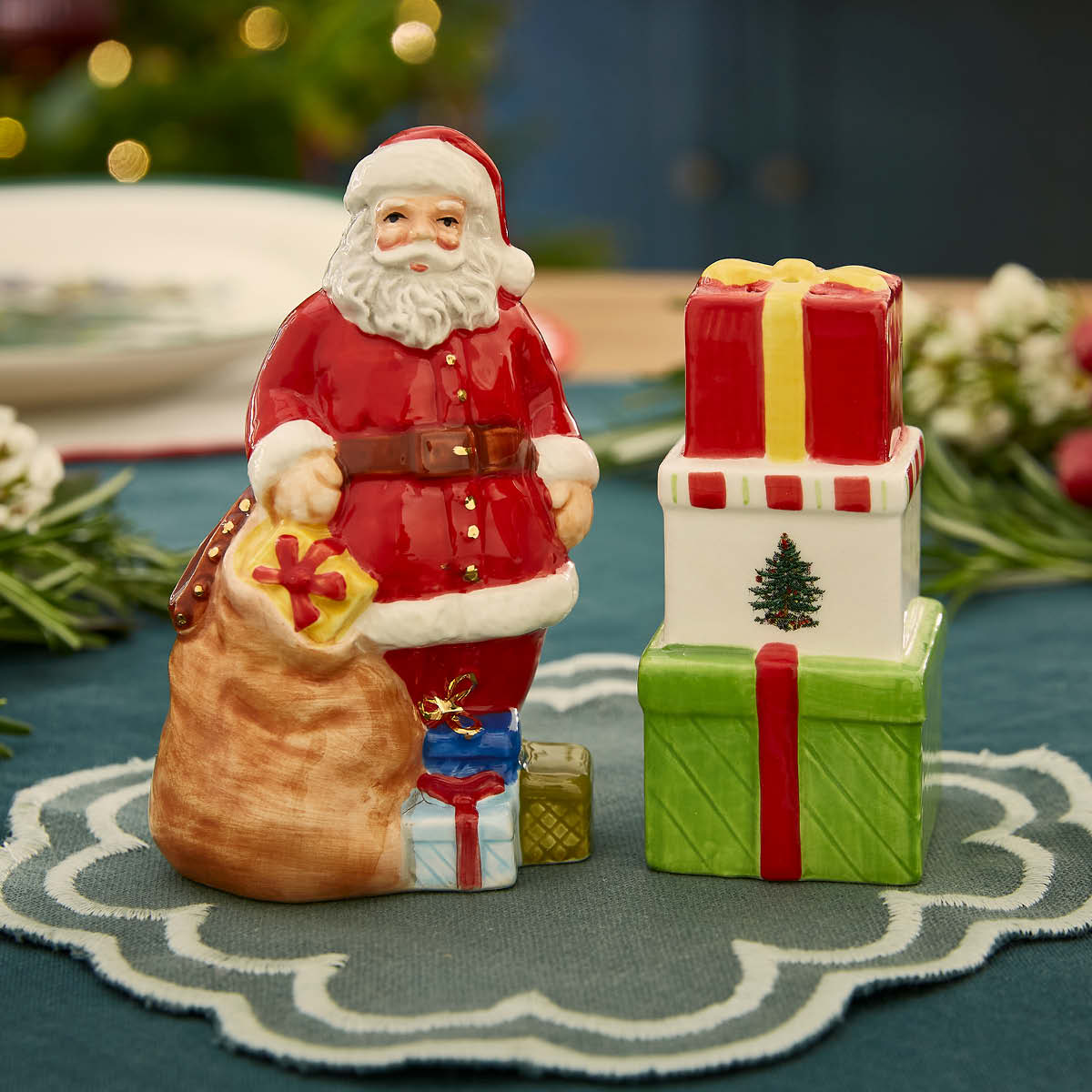 Christmas Tree Santa Salt & Pepper Gift Boxed image number null